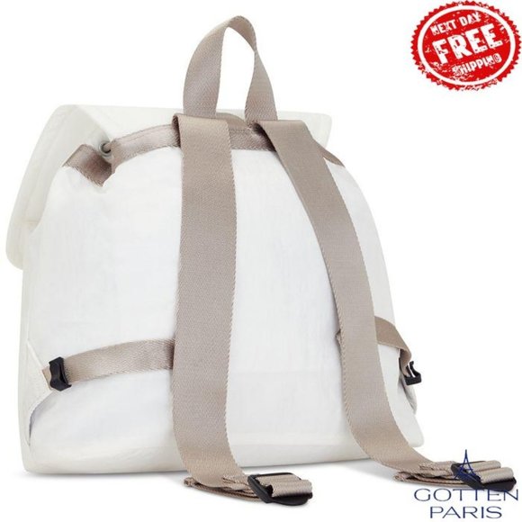 Kipling Ibro Medium Nylon Flap with Buckle Closure Backpack Alabaster J23 Women\' main image 4